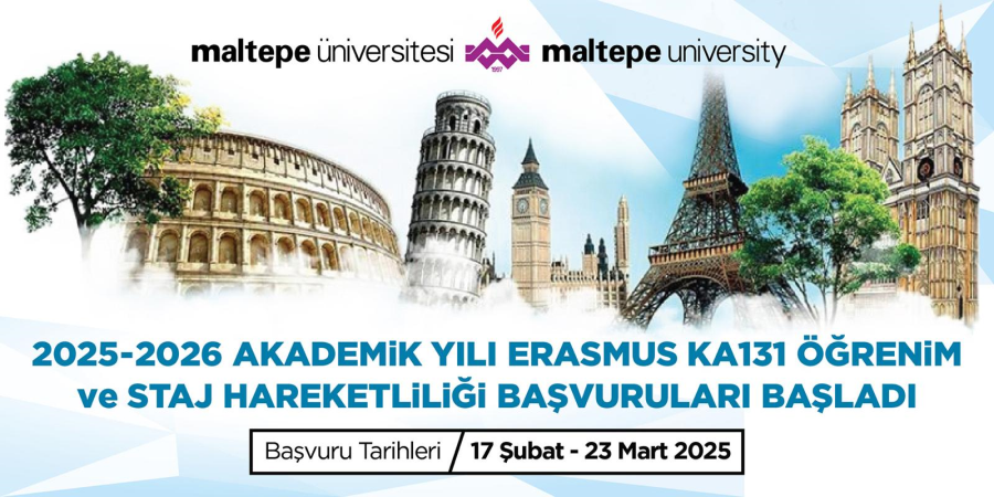 2025-2026 AKADEMİK YILI ERASMUS KA131 ÖĞRENİM VE STAJ HAREKETLİLİĞİ BAŞVURULARI BAŞLADI